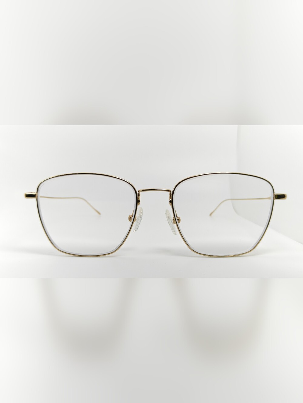 Future. Titianium. Gold Metal Square Eyeglasses.